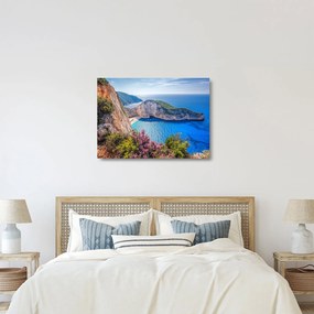 Tablou pe sticlă - Plaja Navagio, Grecia (70x50 cm)