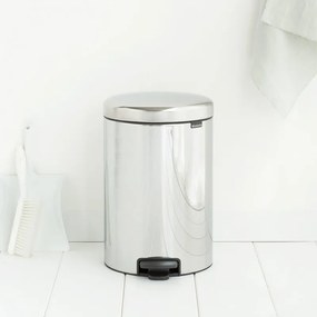 Cos de gunoi cu pedala Brabantia NewIcon 649048, 20 L, Inchidere lina, Baza antiderapanta, Cos interior metalic, Inox