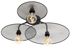 Lampa de perete de design neagra cu plasa 3 lumini - Jane
