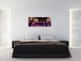 Tablou - Copaci la apus de soare (120x50 cm)