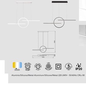 Lustra LED design modern minimalist KITESURF 50W alba
