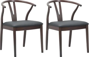 vidaXL Scaun de sufragerie 2 pcs Maro deschis și negru