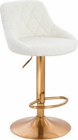 HR1054W Scaun Crem Boucle cu Bază Aurie