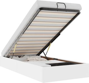 vidaXL Cadru de pat otoman fără saltea Alb 80x200 cm piele artificială