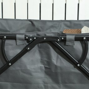 Outsunny Căruț de grădină de 120 kg, pliabil, căruț de transport cu acoperire detașabilă 160 litri Gri închis | Aosom Romania