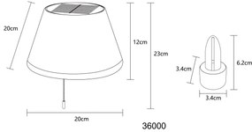 Abajur LED solar Globo 36000 10xLED/1,5W/3V IP44