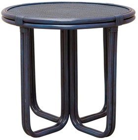 Masa rotunda de dining din rattan, albastru, "Pigmento"