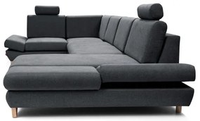 Colțar extensibil tapițat AVESTA, tip U, cu spațiu de depozitare, antracit