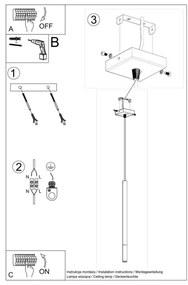 Lustră pe cablu MOSAIC 1xG9/12W/230V neagră/aurie