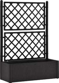 vidaXL Strat înălțat grădină cu spalier&sistem automat udare antracit