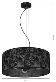 Lustră pe cablu SATINO 3xE27/60W/230V neagră/gri