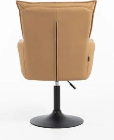 HR250N Scaun Piele Ecologică Premium Soft Culoare Caramel Bază Neagră