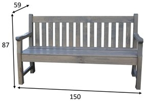 Bancă de grădină gri din lemn London - Rojaplast