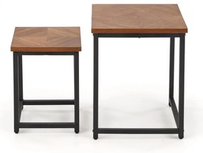Set 2 mese de cafea Elza nuc/negru