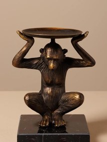 Suport de lumanare, din polirasina, Monkey