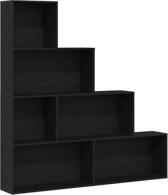 vidaXL Dulap pentru cărți Stejar Negru 155 x 24 x 160 cm Lemn compozit