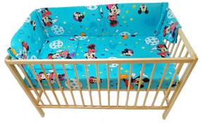 Lenjerie patut 120x60 cm cu aparatori laterale h33 cm, 6 piese, mickey an