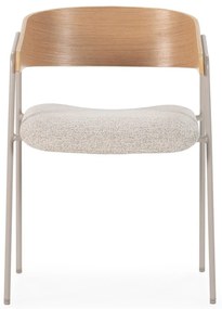 Set de scaune de sufragerie gri deschis/în culoare naturală cu cotiere 2 buc. tapițat Cora – MOME