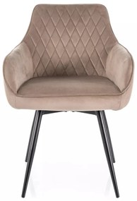 Scaun rotativ Marlo velvet bej inchis/negru Blu40