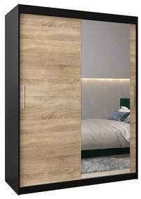 Dulap de haine 150 cm Toki 2 (negru mat + stejar sonoma). 1064992