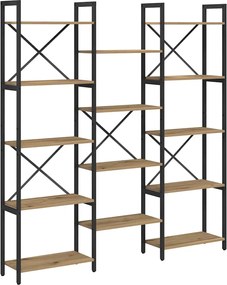 vidaXL Raft pentru cărți Stejar Artizanal 156 x 25 x 167 cm