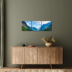 Tablou - Lacul Lovatnet (cu ceas) (90x30 cm)