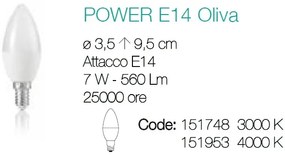 Bec LED POWER E14 7W OLIVA 3000K 151748