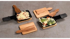 Kesper 28958 Set de plăci pentru raclette din lemnde acacia, 8 bucăți, 10 x 8 x 0,7 cm