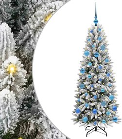 vidaXL Brad de Crăciun artificial cu 150 LED cu suport Alb 150 cm