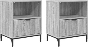 vidaXL Dulap de noapte 2 pcs sonoma gri 49 x 36 x 61 cm Lemn compozit