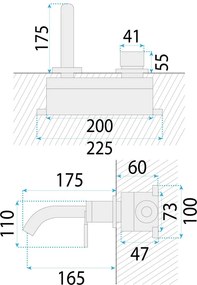 Baterie de lavoar incastrata Rea Argon crom periat + BOX