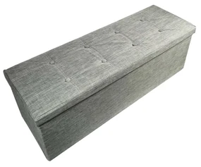 Bancheta cu spatiu pentru depozitare, 110x38x38 cm, textil, gri inchis