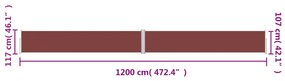 Copertina laterala retractabila, maro, 117x1200 cm Maro, 117 x 1200 cm