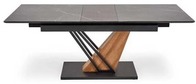 Masă de bucătărie Sterzo 160-200 x 90 cm, negru / stejar auriu