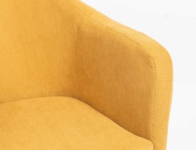 HR832CROSS Scaun Catifea Reiată Premium culoare Curry Galben cu Bază Cromata