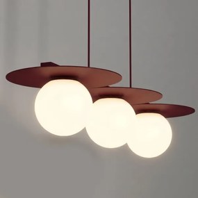 Lustră suspendată FLAT 3xE27/15W/230V vișiniu