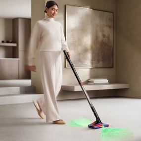 Aspirator vertical Dyson PencilVac Fluffycones 492689-01, 55 AW, 30 min, 80 ml, 140000 Hyperdymium™, design ultra-subțire, iluminare LED, negru