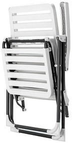 Scaun de grădină pliabil cu suport pentru picioare