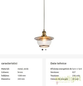 Pendul stil industrial Nevis 69030 GL 22cm