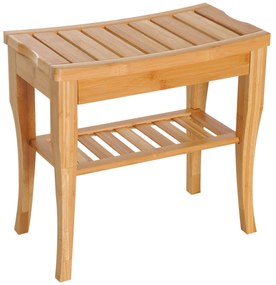 Homcom Scaunel cu Raft in Bambù Natural