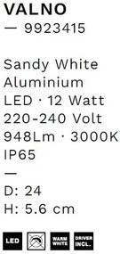 Aplica LED ambientala iluminat exterior IP65 VALNO D-24cm
