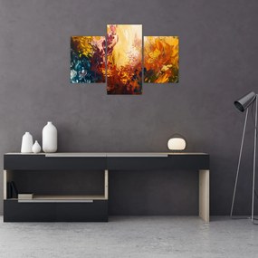 Tablou - pictură abstractă de flori (90x60 cm)