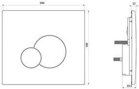 Set vas wc vortex suspendat, rotund, Foglia Oslo, rezervor incastrat cu clapeta crom lucios, Cersanit Tech Line Base