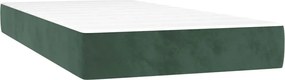 vidaXL Saltea cu arcuri buzunar, fermitate medie, verde închis, 80x210x20 cm, catifea