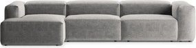 Colțar gri deschis (cu colț pe partea stângă/cu șezlong) Bergamo – Cosmopolitan Design