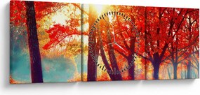 Tablou - Peisaj de toamnă (cu ceas) (90x30 cm)