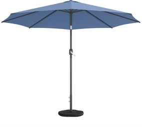Outsunny Umbrelă de soare Ø295 cm, UV 30+ umbrelă rotundă pentru balcon, umbrelă de plajă, umbrelă de piață pentru plajă balcon grădină, Albastru | Aosom Romania