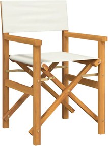 vidaXL Scaun director pliabil din lemn masiv de tec crem