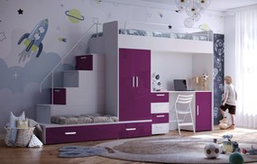 Pat pentru copii Ruby V (Alb + Violet) (cu somieră). 611115