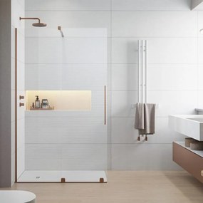 Paravan de dus tip Walk-in Radaway Furo cupru periat-transparent 120 cm sticla securizata 8 mm stanga